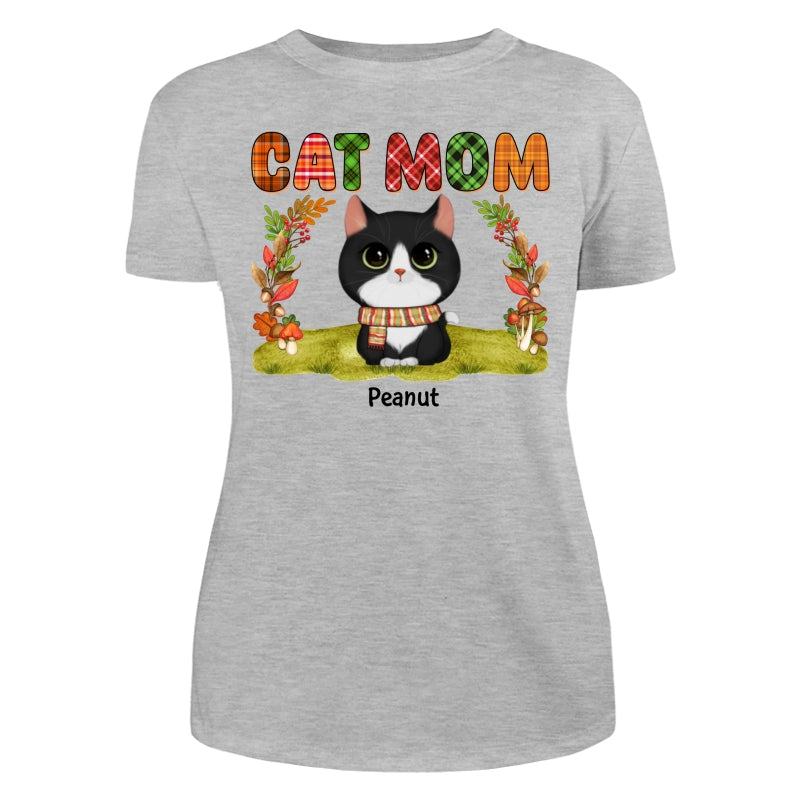 Fall Season Cat Mom Watercolor Cute Cats Personalized Shirt